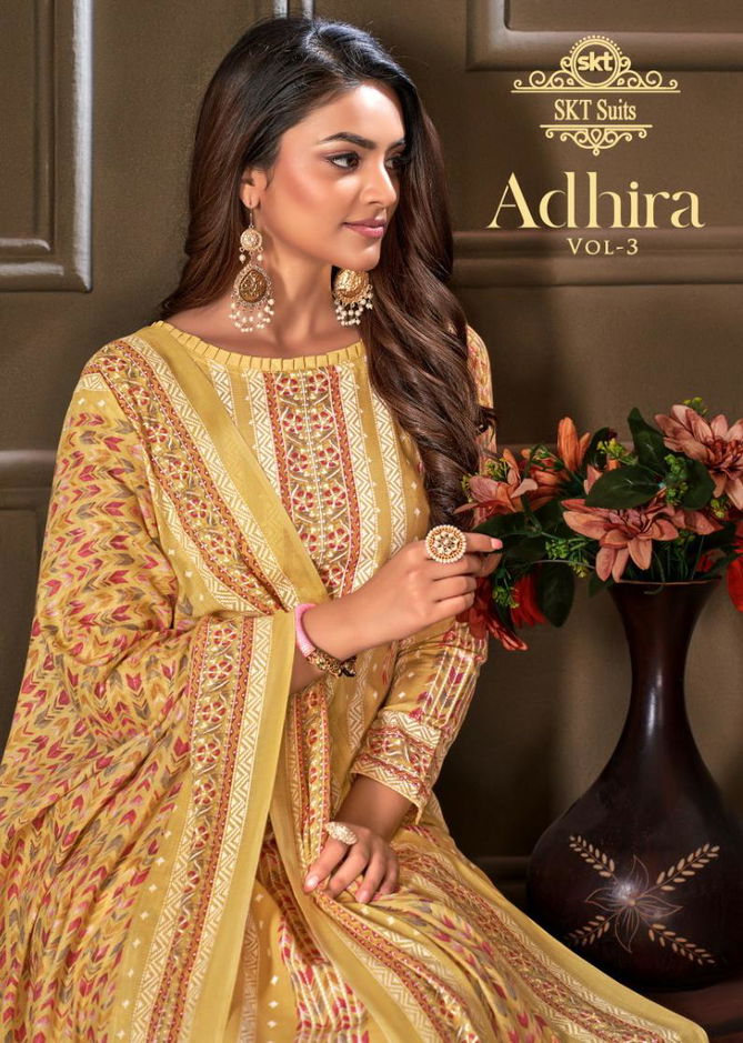 Skt Adhira Vol 3 Wholesale Cotton Dress Material Catalog